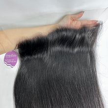 Load image into Gallery viewer, Dolly Pretty Hair Extensions Lace Frontal 20 Inch Natural Black Real Human Hair Extensions Straight Hair