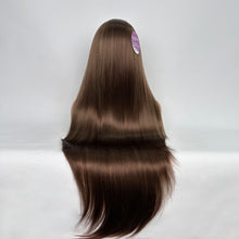 Load image into Gallery viewer, Dolly Pretty Brown False Hair Wig Long Curly Wavy Synthetic Beginners Friendly Heat Resistant Elegant For Daily Use Wigs For Women