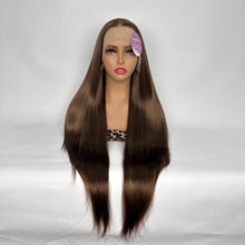 Load image into Gallery viewer, Dolly Pretty Brown False Hair Wig Long Curly Wavy Synthetic Beginners Friendly Heat Resistant Elegant For Daily Use Wigs For Women