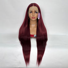 Load image into Gallery viewer, Dolly Pretty 99J False Hair Wig Long Curly Wavy Synthetic Beginners Friendly Heat Resistant Elegant For Daily Use Wigs For Women