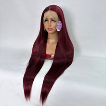 Load image into Gallery viewer, Dolly Pretty 99J False Hair Wig Long Curly Wavy Synthetic Beginners Friendly Heat Resistant Elegant For Daily Use Wigs For Women