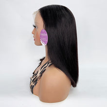 Load image into Gallery viewer, Dolly Pretty Bob Wig 12 Inch 13x4 Lace Front Wigs Human Hair Wigs for Black Women Straight Wig Natural Black Color
