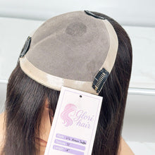 Load image into Gallery viewer, Glorihair 6x6 Inch Toupees for Woman Straight Wig Natural Black Color