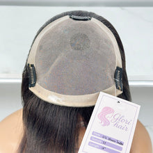 Load image into Gallery viewer, Glorihair 6x6 Inch Toupees for Woman Straight Wig Natural Black Color