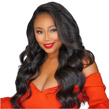 Load image into Gallery viewer, Msmerry Undetectable HD Lace Wig Body Wave 4*4 Swiss Lace Natural Black Hair Wigs 180% Density