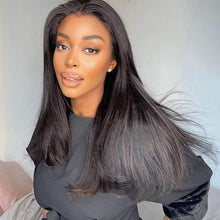 Load image into Gallery viewer, Msmerry Undetectable HD Lace Wig Straight Wave 13*4 Swiss Lace Natural Black Hair Wigs 180% Density