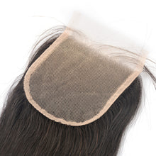 Load image into Gallery viewer, Msmerry Swiss Transparent Lace Straight Wave 4*4 Natural Black Hair Closure