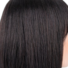 Load image into Gallery viewer, Msmerry Short Bob Wigs for Women Brazilian 100% Virgin Human Hair with Bangs Straight Pre Plucked 1B# None Lace Front Wig Machine Made 10-14 inch