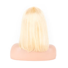 Load image into Gallery viewer, Msmerry Short Bob Wigs for Women Brazilian 100% Virgin Human Hair with Bangs Straight Pre Plucked 613# None Lace Front Wig Machine Made 8-14 inch