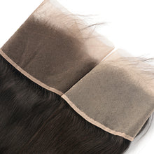 Load image into Gallery viewer, Msmerry Swiss Transparent Lace Straight Wave 13*4 Natural Black Hair Frontal