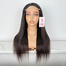 Load image into Gallery viewer, Zhenggirl TP Wig 20 Inch 5x5 Lace Front Wigs Human Hair Wigs for Black Women Straight Wig Natural Black Color
