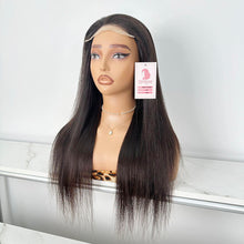 Load image into Gallery viewer, Zhenggirl TP Wig 20 Inch 5x5 Lace Front Wigs Human Hair Wigs for Black Women Straight Wig Natural Black Color
