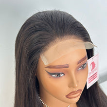 Load image into Gallery viewer, Zhenggirl TP Wig 20 Inch 5x5 Lace Front Wigs Human Hair Wigs for Black Women Straight Wig Natural Black Color
