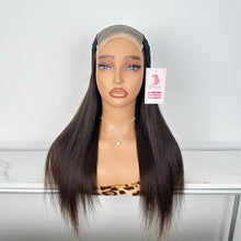 Load image into Gallery viewer, Zhenggirl TP Wig 20 Inch 5x5 Lace Front Wigs Human Hair Wigs for Black Women Straight Wig Natural Black Color
