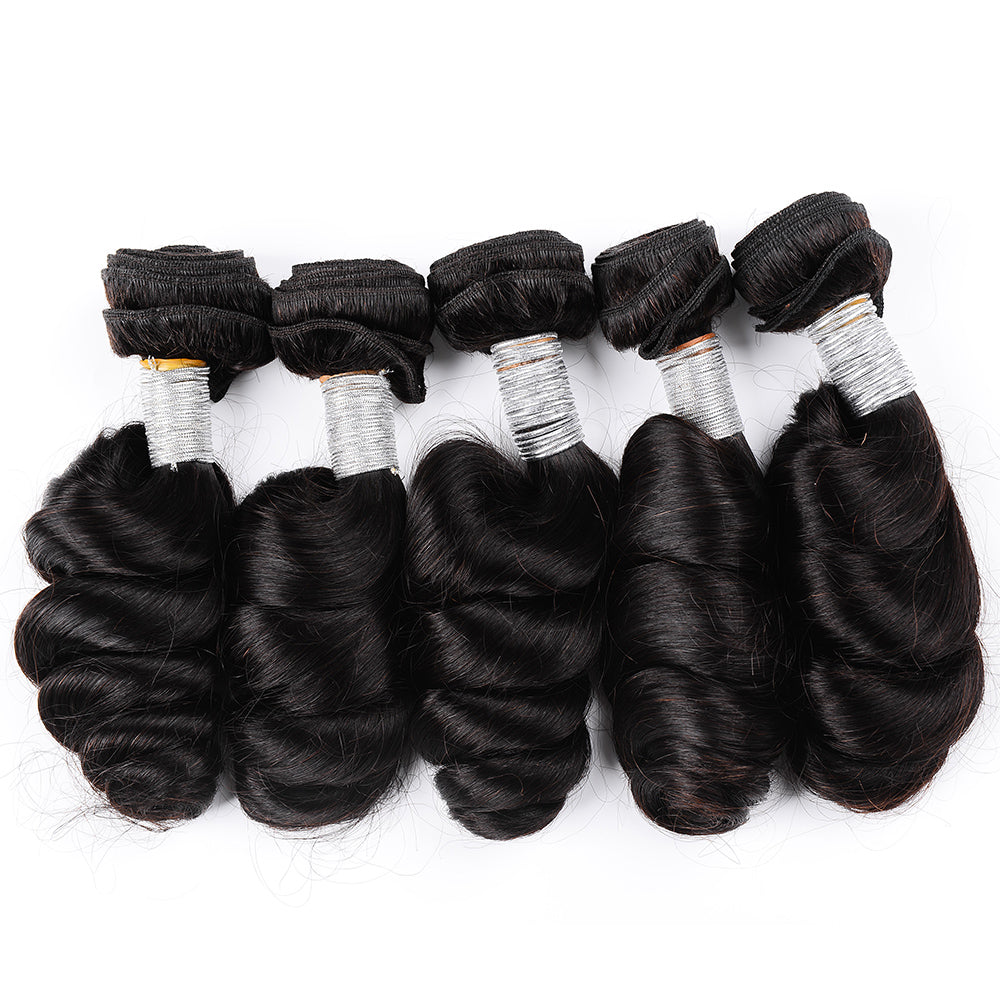 Msmerry Hair Virgin Single Loose Wave Human Hair Weave 3 Bundles 12A